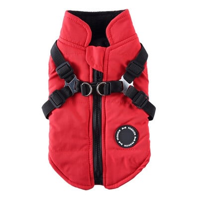 Kutyakabát kabát hevederrel kis és közepes méretű kutyák számára Vízálló kutyakabát dzseki meleg párnázott puffos kisállat kutya kölyök ruha mellény