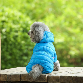 Ρούχα για σκύλους Χειμερινό μπουφάν με κουκούλα για σκύλους για μικρό σκυλί με επένδυση από ζεστό βαμβακερό παλτό για ρούχα για κατοικίδια γαλλικά μπουλντόγκ Chihuahua