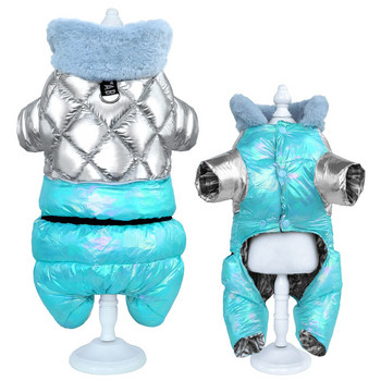 Ζεστά χειμωνιάτικα ρούχα για σκύλους Παλτό Αδιάβροχο Dogs Down Jacket Snow Coats 3 στρώσεων Μικρά, μεσαία ρούχα για κατοικίδια με γούνινο γιακά Τσιουάουα