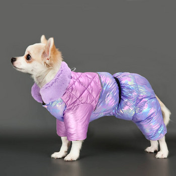 Ζεστά χειμωνιάτικα ρούχα για σκύλους Παλτό Αδιάβροχο Dogs Down Jacket Snow Coats 3 στρώσεων Μικρά, μεσαία ρούχα για κατοικίδια με γούνινο γιακά Τσιουάουα