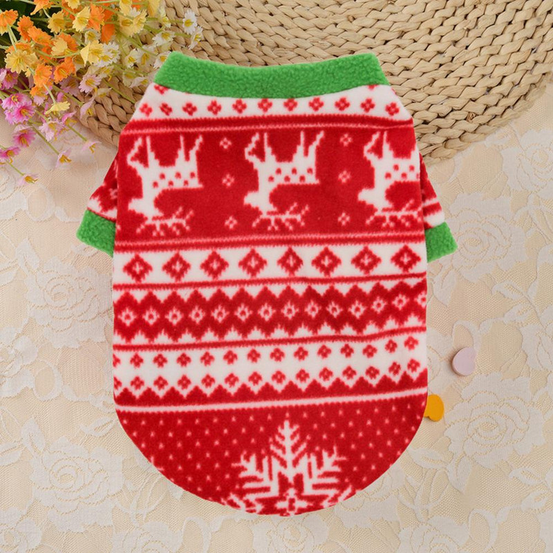 Kalėdiniai rūbai šuniui Mieli Kalėdų Senelis Briedis Snaigės Raštas Šiltas Megztinis Šventinis Apranga Gatvės drabužiai Naminių gyvūnėlių marškinėliai Šuniukas Minkštas Prin