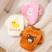 Kisállatra ragasztott szövet hímzett kutya kétoldalas flanel macska kölyök kis és közepes méretű kutyák meleg kutyaruhák