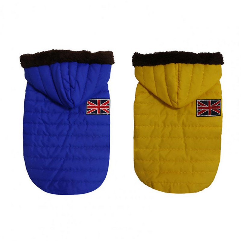 Haine cu glugă pentru câini de iarnă, nasturi groși, pisici, haine pentru cățeluș, jachete Bulldog francez pentru animale de companie