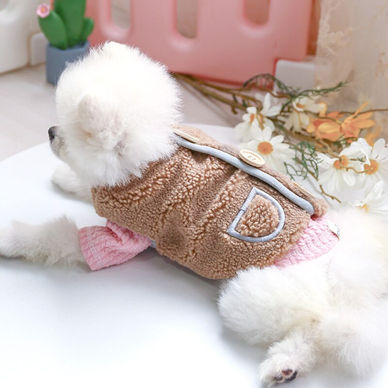 PETCIRCLE Kutya Kölyök Ruhák Fa csatos Meleg Mellény Fit Kis Kutya Kisállat Macska Őszi és Téli Kisállat Aranyos Jelmez Kutya Ruha Kutya Kabát