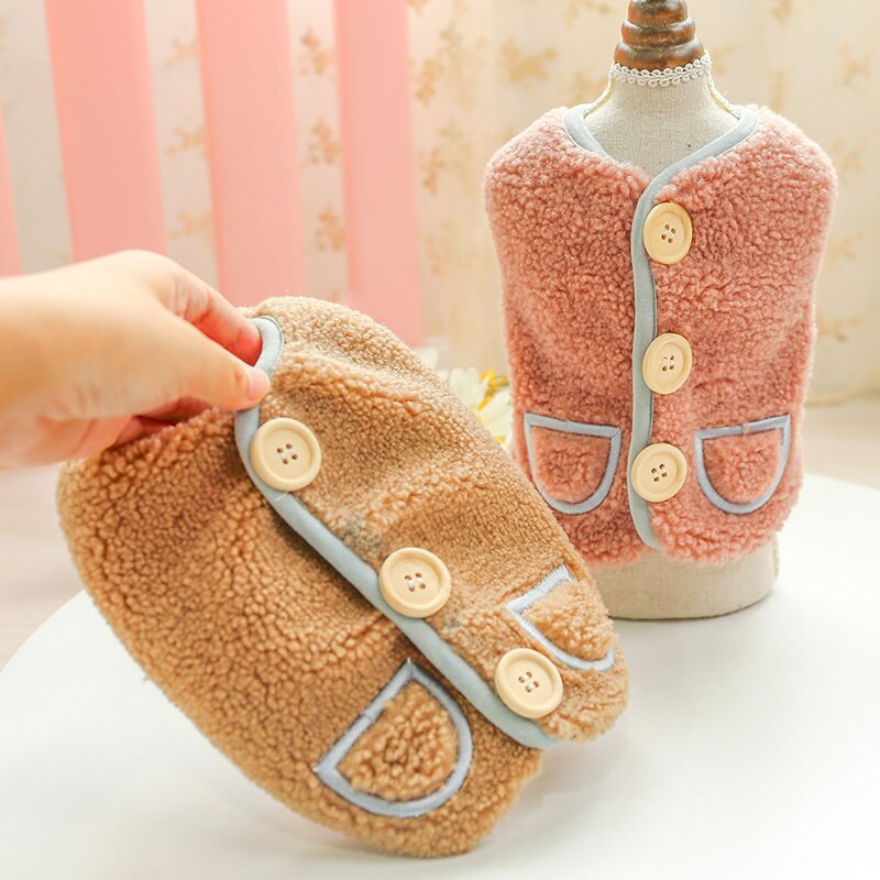 PETCIRCLE Kutya Kölyök Ruhák Fa csatos Meleg Mellény Fit Kis Kutya Kisállat Macska Őszi és Téli Kisállat Aranyos Jelmez Kutya Ruha Kutya Kabát