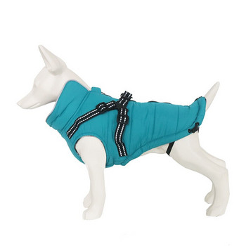 Χειμωνιάτικο ζεστό μεγάλο μπουφάν για σκύλους κατοικίδιων ζώων με ενδύματα σκυλιών λουριού για Labrador αδιάβροχο παλτό μεγάλου σκύλου Φόρεμα γαλλικού μπουλντόγκ