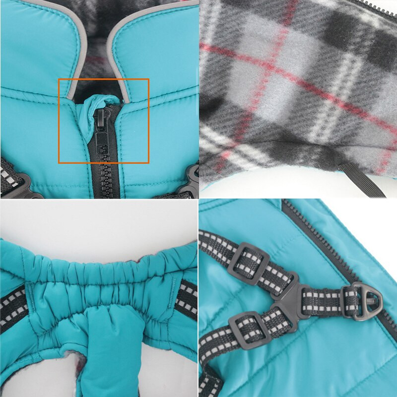 Зимно топло яке за големи домашни кучета с колан Дрехи за кучета за лабрадор Водоустойчиво палто за големи кучета Облекла за френски булдог