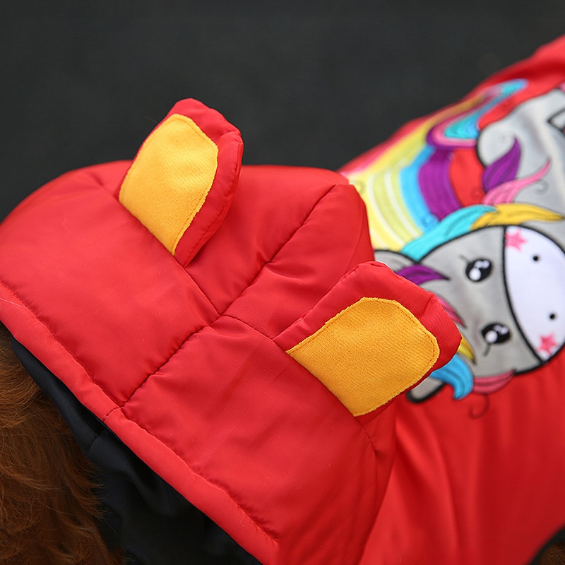 Riided keskmistele ja suurtele lemmikloomakoertele sügis- ja talvejope, nelja jalaga puuvillase polsterdatud riided, trükitud paksud riided