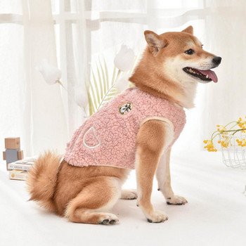Αμάνικο παλτό μόδας για σκύλους κατοικίδιων ζώων που φοριέται εύκολα Ρούχα με κουμπί Κλείσιμο γιλέκο για κατοικίδια Σχέδιο τσέπης για το χειμώνα