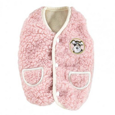 Kergesti kantav mood lemmikloomakoerte varrukateta mantel riided, nööbiga suletav lemmiklooma vesti tasku disain talveks