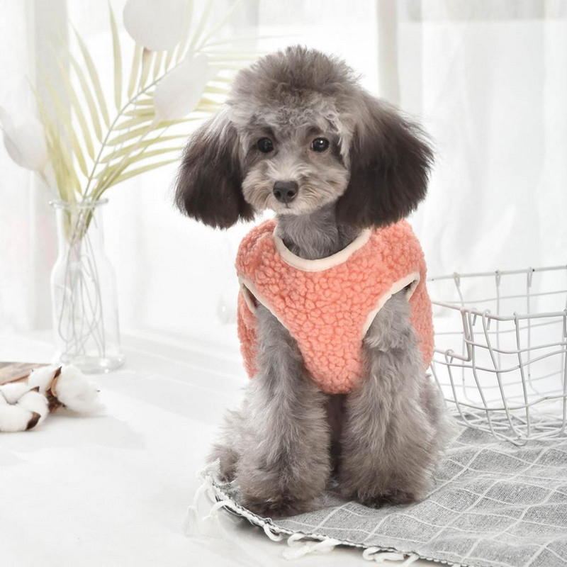 Kergesti kantav mood lemmikloomakoerte varrukateta mantel riided, nööbiga suletav lemmiklooma vesti tasku disain talveks