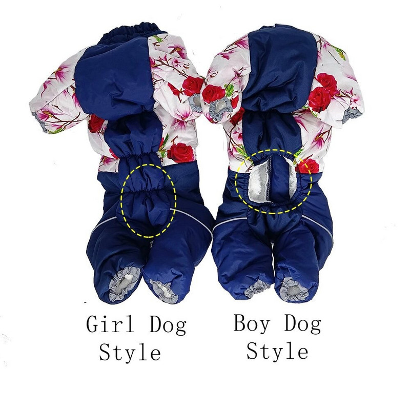 Zimné bundy pre psov pre chlapcov a dievčatá, nepremokavé, vetruodolné, zimný snežný overal pre psov, mäkká zahusťovacia flísová podšívka, zimné oblečenie pre psov