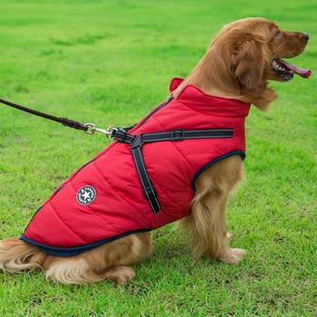 Προμήθειες για κατοικίδια Μεγάλο μπουφάν με λουρί για σκύλους κατοικίδιων ζώων Αδιάβροχο παλτό μεγάλου σκύλου Χειμερινά ζεστά ρούχα για σκύλους Μπουφάν για μπουλντόγκ Λαμπραντόρ
