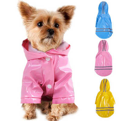Suvine õues kutsikate lemmiklooma vihmamantel S-XL kapuutsiga veekindlad jakid PU vihmamantel koertele kassidele rõivad riided hulgimüük
