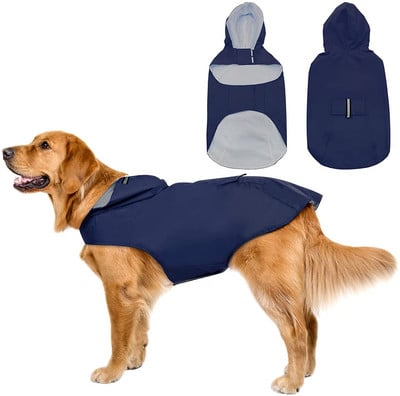 Reflective Dogs Raincoat Golden Retriever Labrador Rain Cape Dog Rain Coat For Small Large Dogs Pet Waterproof Clothes Dropship