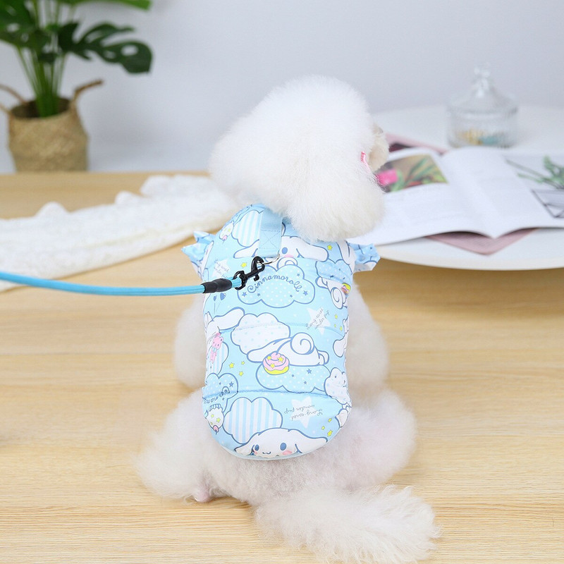 Oblečenie pre psov a mačky pre domáce zvieratá - vesta pre psov a domáce zvieratá s kapucňou a potlačou