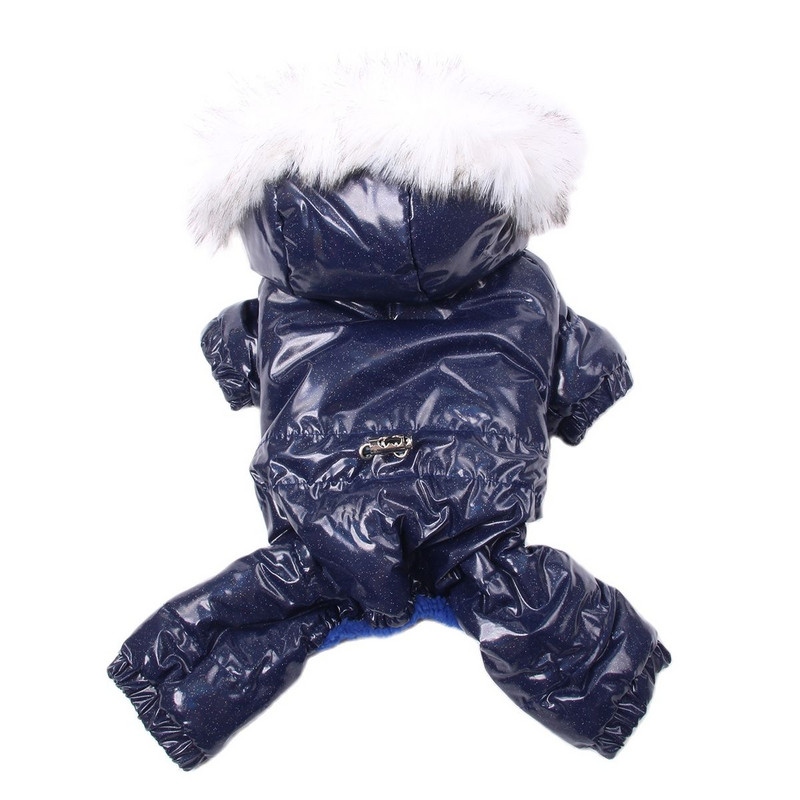 Кучета Котки Зимен комбинезон Пухено яке PU кожа Водоустойчиви дрехи Палто за домашни любимци Кученце Яке Топло облекло