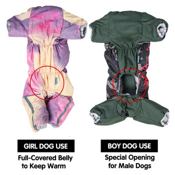 Χειμερινές φόρμες για σκύλους Ανακλαστικά ρούχα για σκύλους Χοντρό ζεστό φουσκωτό κουτάβι χιονοστιβάδα για μικρά σκυλιά Αρσενικό θηλυκό Πλήρως καλυμμένη κοιλιά