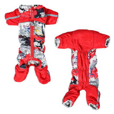 Zimski kombinezoni za pse Reflektirajuća odjeća za pse Debelo toplo pufasto snježno odijelo za male pse Muško Žensko Potpuno prekriven trbuh