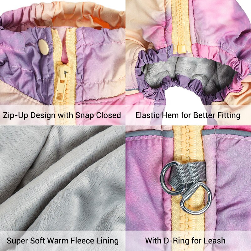 Zimski kombinezoni za pse Reflektirajuća odjeća za pse Debelo toplo pufasto snježno odijelo za male pse Muško Žensko Potpuno prekriven trbuh