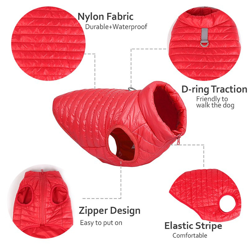 Neperšlampama šunų pūkinė striukė Žieminiai šilti šuniuko drabužiai mažiems šunims Neperšlampami naminių gyvūnėlių paltai šuniukų katės liemenės apranga Drabužiai, kostiumai