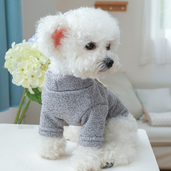 Γιλέκα για κατοικίδια για φθινοπωρινά και χειμερινά άνετα ενδύματα σπιτιού Ρούχα σκυλιών με φλις επένδυση ζεστό χαμογελαστό πρόσωπο πουκάμισο με κάτω λουλούδι για σκύλους