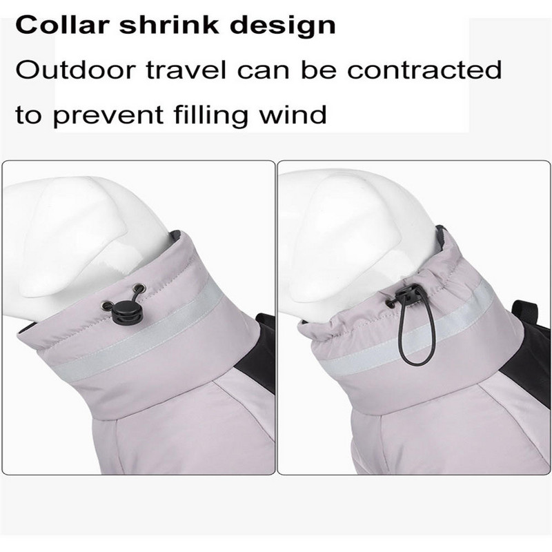 Žieminiai dideli šunų drabužiai Neperšlampami didelio šuns striukės liemenė su aukšta apykakle, šilti naminio šuns paltai Drabužiai prancūzų buldogo kurtui