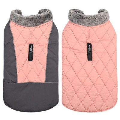 HOOPET Jachetă de iarnă pentru câini, căptușită, îmbrăcăminte caldă pentru câini, cu guler de blană, vestă reversibilă pentru câini mici, mijlocii mari, articole pentru haine pentru animale de companie