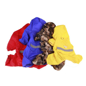 Ρούχα αδιάβροχο για σκύλους κατοικίδιων ζώων Αδιάβροχο μπουφάν για κουτάβι Casual Cat αδιάβροχο μπουφάν Εξωτερική κουκούλα αδιάβροχο ένδυμα Ολόσωμη φόρμα Προμήθειες για κατοικίδια