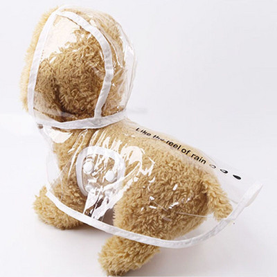 Naminių šunų šuniukas Skaidrus lietpaltis lietpaltis naminiams gyvūnėliams su gobtuvu vandeniui atspari striukė Minkštas PVC mažų šunų lietpaltis šuniukas lietaus pončas