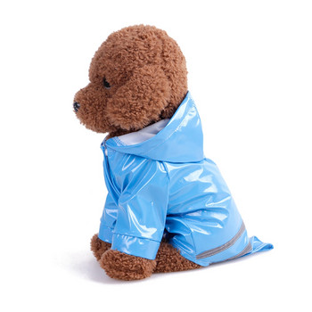 Pet Small Dog Αδιάβροχο PU Reflective Αδιάβροχα Ρούχα με κουκούλα Jumpsuit Αδιάβροχο για μικρομεσαίους σκύλους Teddy Chihuahua