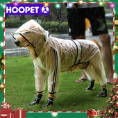 HOOPET Pelernă de ploaie pentru animale de companie, cățeluș, cu glugă, transparentă, impermeabilă, pentru câini mari, haine pentru animale