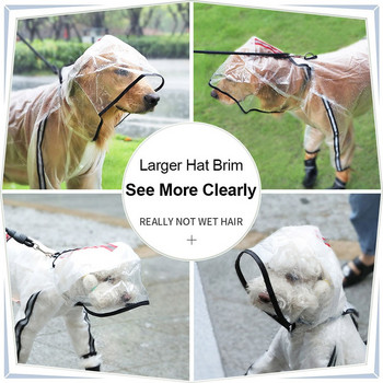 HOOPET Pet Raincoat Puppy Four Foet Hooded Διαφανές αδιάβροχο Teddy Large Dog Ρούχα για ζώα