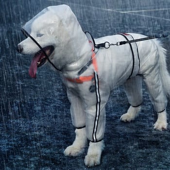 HOOPET Pet Raincoat Puppy Four Foet Hooded Διαφανές αδιάβροχο Teddy Large Dog Ρούχα για ζώα