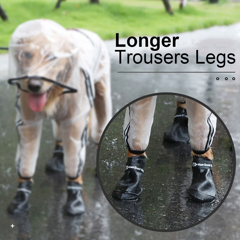 HOOPET Pelernă de ploaie pentru animale de companie, cățeluș, cu glugă, transparentă, impermeabilă, pentru câini mari, haine pentru animale