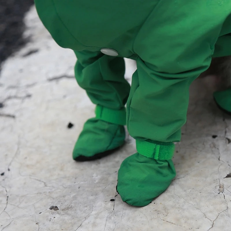 Lemmiklooma koera täiskattega vihmamantel ühes tükis kapuutsiga veekindlad vihmasaapa riided õues kostüümile kutsikate kombinesoonile lemmiklooma vihmamantel