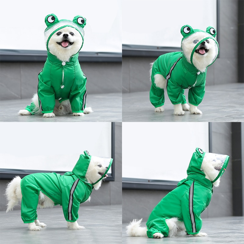 Koerte vihmamantel Veekindlad lemmikloomariided väikestele suurtele koertele Peegeldav vihmamantel õues veekindel kombinesoon Lemmikloomatarbed