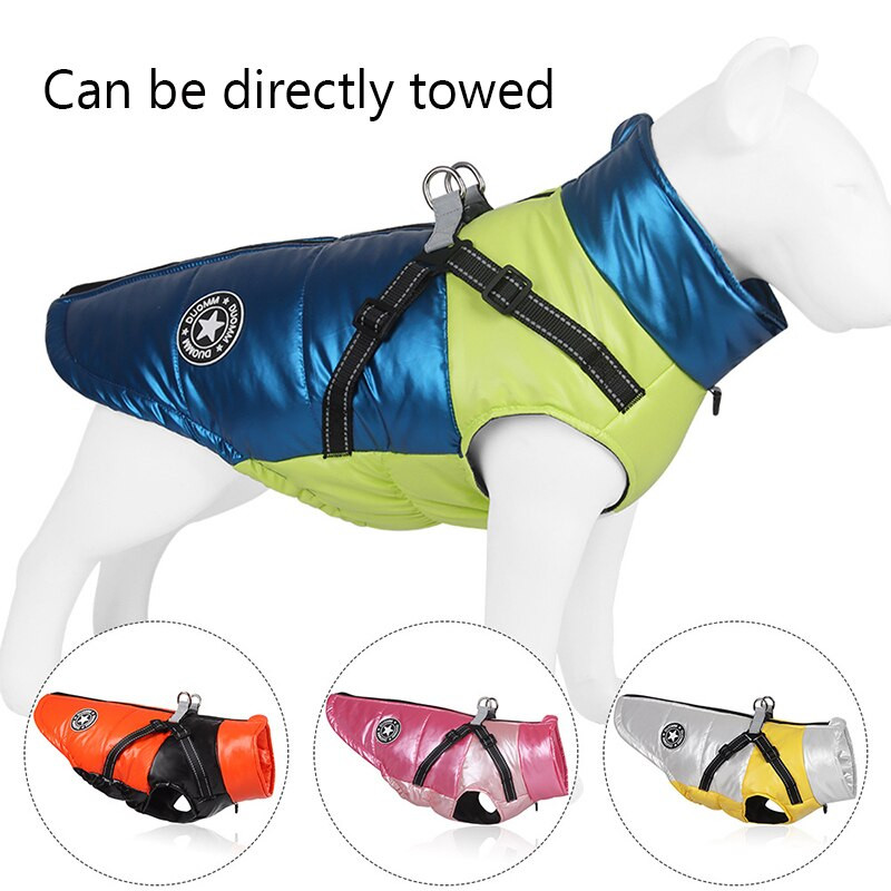 Есенно и зимно памучно палто за домашни любимци Удебелено ветроустойчиво водоустойчиво облекло за малки и средни кучета Светлоотразително топло облекло за домашни любимци