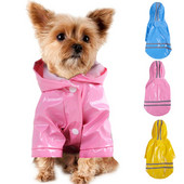 Лято на открито Puppy Pet Rain Coat S-XL Hoody Водоустойчиви якета PU дъждобран за кучета, котки, дрехи, дрехи на едро #F#40JE14