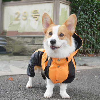 Ρούχα για σκύλους Corgi Jumpsuit Αδιάβροχα ρούχα Pembroke Welsh Corgi Dog Αδιάβροχο με κουκούλα μπουφάν βροχής Dropship Στολή για κατοικίδια