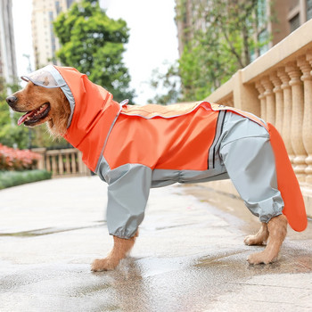 HOOPET Dog Riancoat Jumpsuit Rain Coat for Dogs Pet Cloak Λαμπραντόρ Αδιάβροχο μπουφάν Golden Retriever