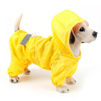 Дрехи за дъждобран за домашни кучета Външно дъждобран Светлоотразително водоустойчиво яке с качулка Дрехи за малки, средни големи кучета Консумативи