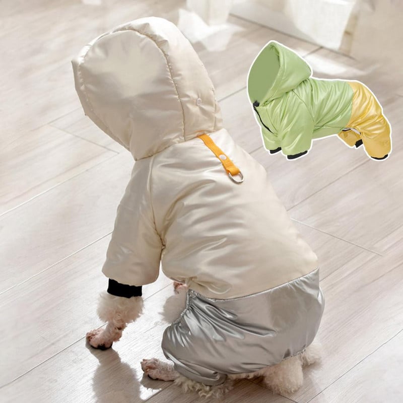 Roztomilé oblečenie pre domáce zvieratá s ťažným krúžkom, kostým pre domáce zvieratá, zimné oblečenie pre psov, farebne zodpovedajúce ľahký kabát pre domáce zvieratá