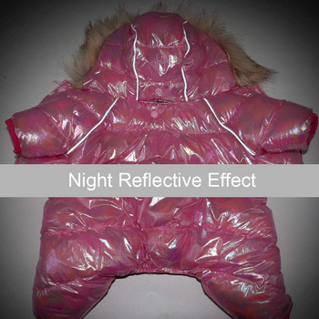 Ροζ τετράποδα ρούχα σκύλου με κουκούλα Χειμερινά ζεστά ρούχα για σκύλους για κατοικίδια Μπουφάν Puppy Down παλτό για μεγάλο μικρό σκύλο Ανακλαστικό αδιάβροχο