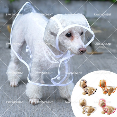 Външно яке Кученце PU Дъждобран Прозрачни качулки Дрехи за домашни кучета за малки кучета Облекло Чихуахуа Водоустойчиво облекло S-XL