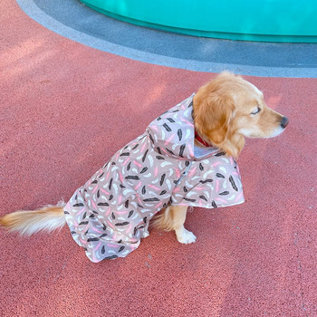 Big Dog Raincoat Lovely printed Raincape Reflective Rain Coat με κουκούλα αδιάβροχα μπουφάν Μικρά ρούχα εξωτερικού χώρου για σκύλους Προμήθειες για κατοικίδια