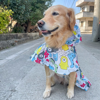 Big Dog Raincoat Lovely printed Raincape Reflective Rain Coat με κουκούλα αδιάβροχα μπουφάν Μικρά ρούχα εξωτερικού χώρου για σκύλους Προμήθειες για κατοικίδια