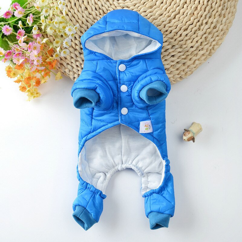 Geriausiai išparduodami žieminiai naminių šunų drabužiai šilta pūkinė striukė keturkojai XS-XL dydžio gobtuvai, skirti Čihuahua mažų ir vidutinių šunų šuniukui