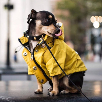 Αδιάβροχο παλτό για σκύλους για κατοικίδια Αδιάβροχο κίτρινο αδιάβροχο για σκύλους για γαλλικό μπουλντόγκ Ρετρό Ρούχα για κουτάβια Ρούχα για κατοικίδια Μπουφάν ropa perro