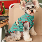 Őszi téli kutyaruhák pehelymellény Ujjatlan meleg kabát dzseki divatnyomtatott pehelykabát Kis közepes kutya kisállatruhák